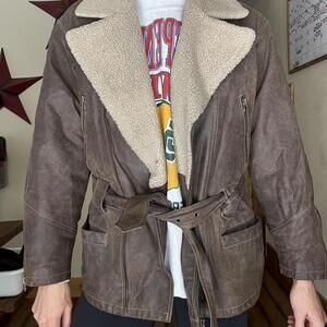 Winlit New York super cool moto style jacket with Sherpa collar